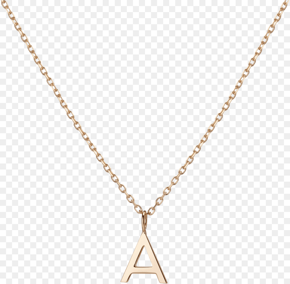 Transparent Golden Chain 14 Karat Gold D Initial Necklace, Accessories, Jewelry, Diamond, Gemstone Png Image