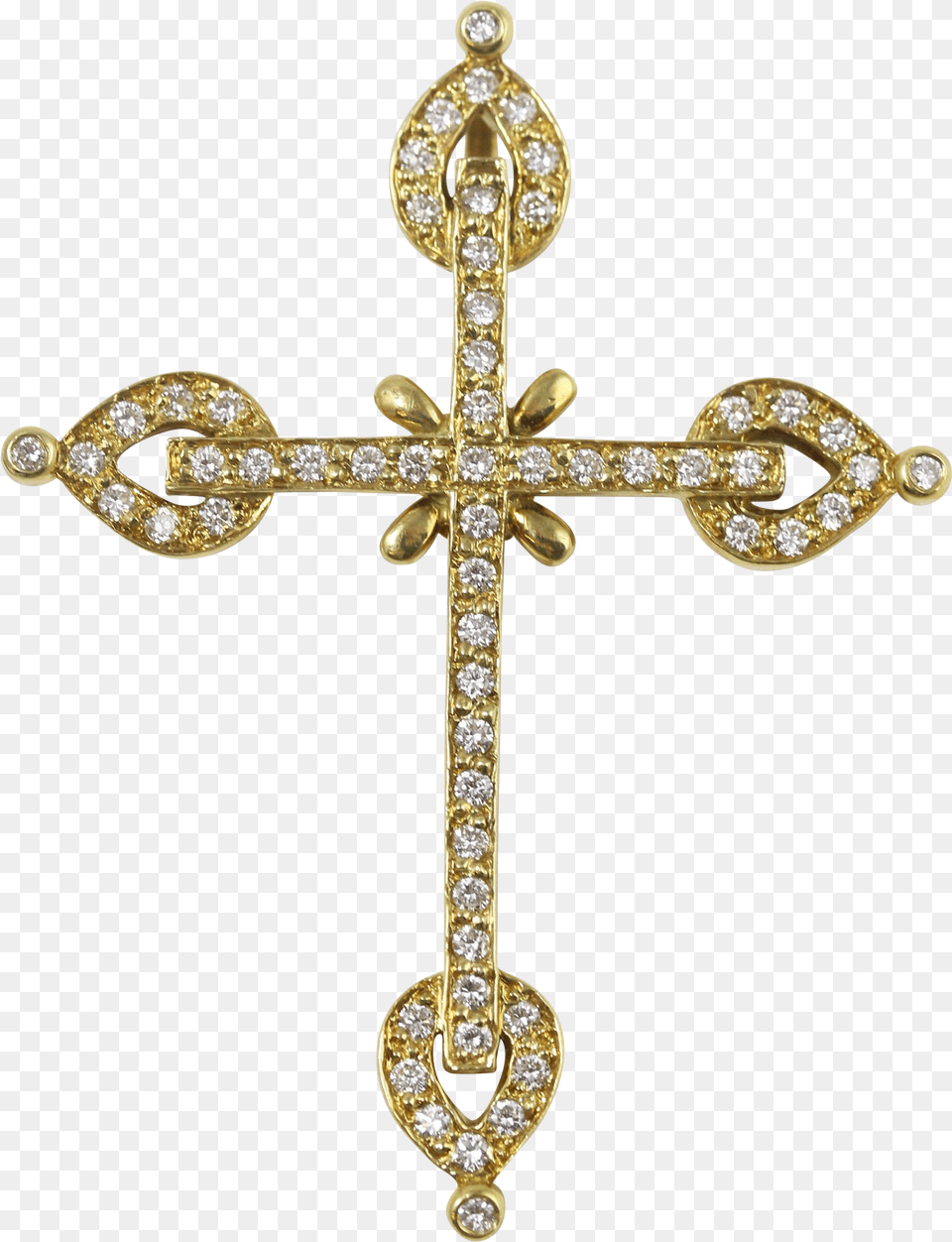 Golden Cross Diamond Cross, Symbol, Accessories, Jewelry Free Transparent Png