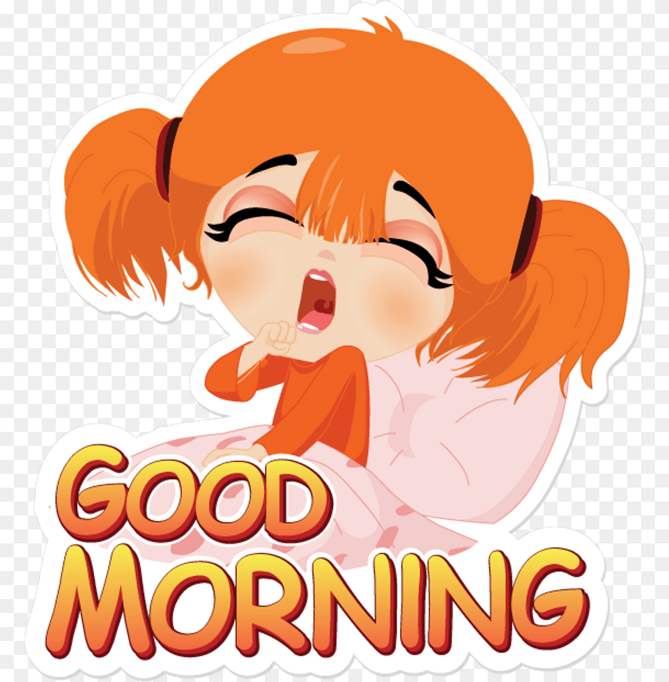 Transparent Good Morning Sticker For Good Morning, Baby, Person, Book, Comics Png Image