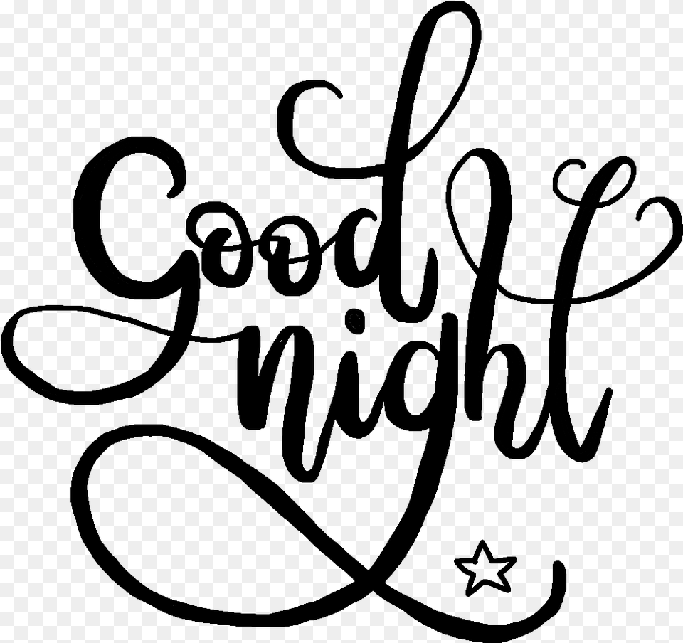 Transparent Good Night Clipart Black And White Gute Nacht Handlettering, Gray Free Png Download