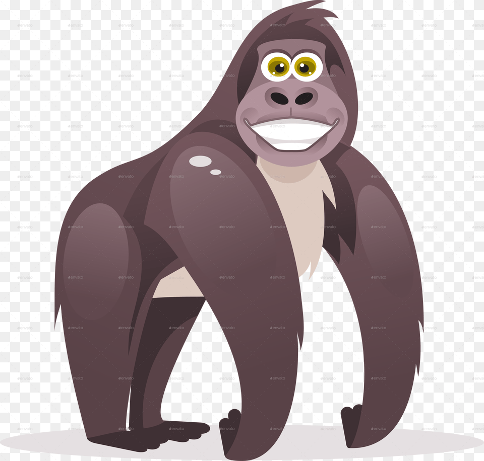 Gorilla Face Clipart Gorilla Cartoon, Animal, Wildlife, Ape, Mammal Free Transparent Png