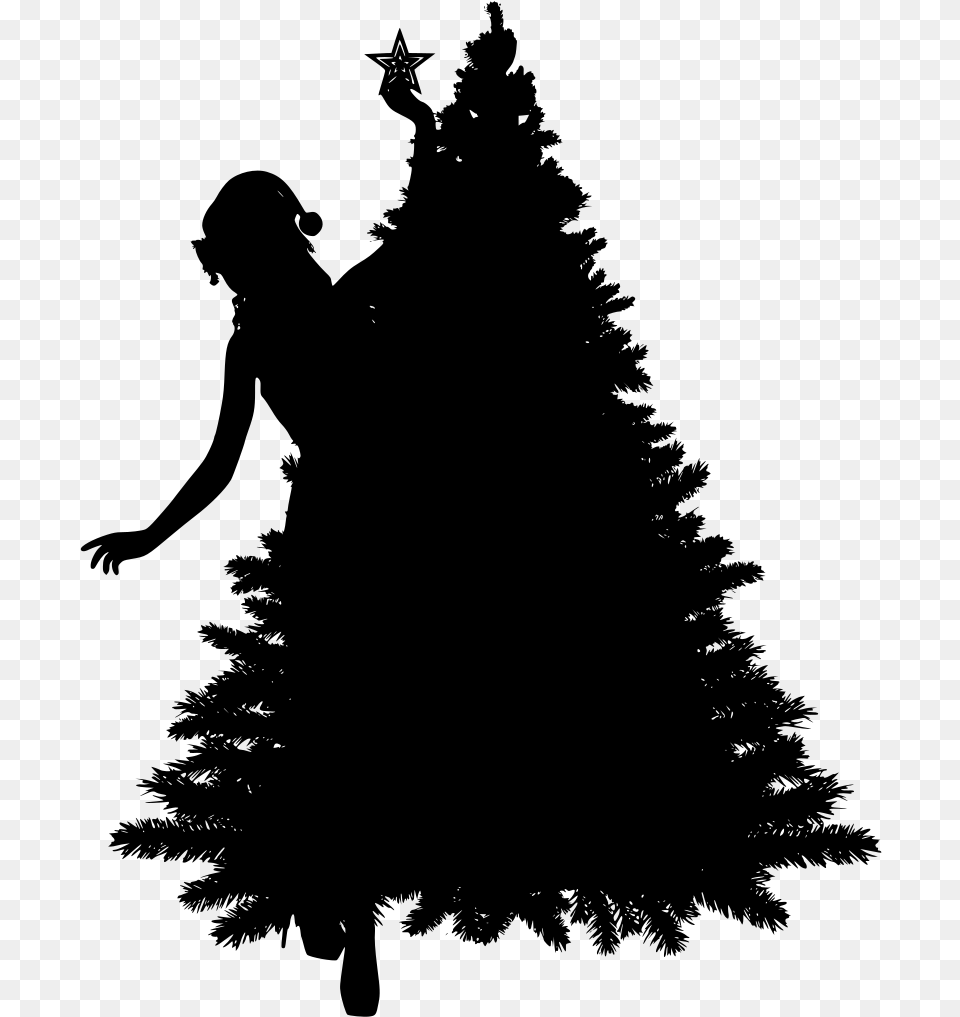 Transparent Gorro Navidad Christmas Tree Silhouette, Gray Free Png