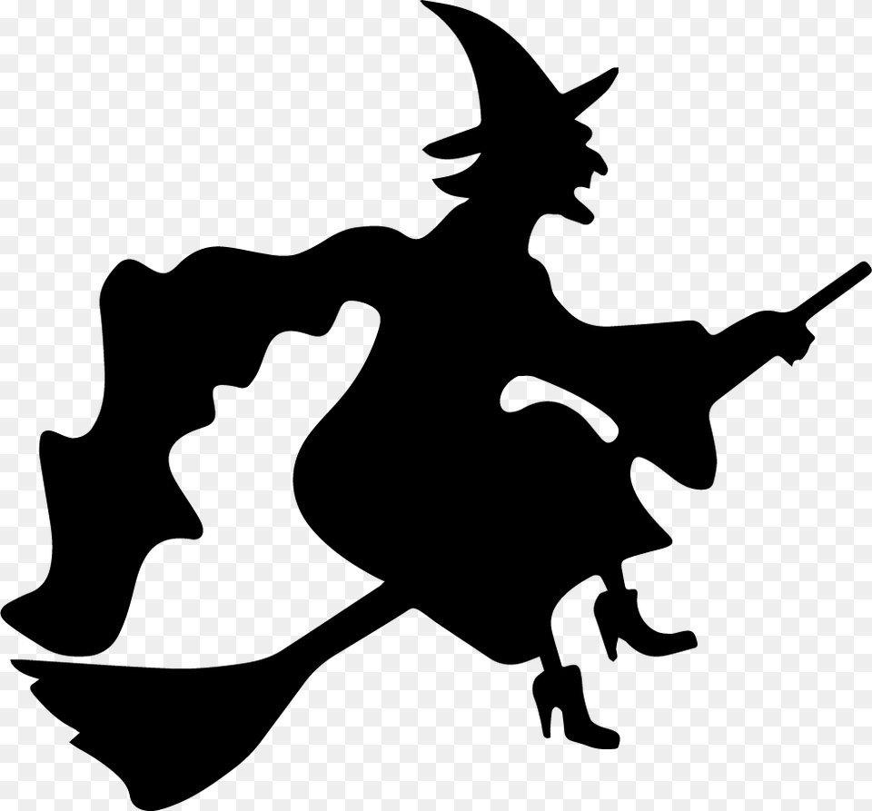 Transparent Graduation Silhouette Transparent Witches On Brooms, Stencil, Person Free Png Download