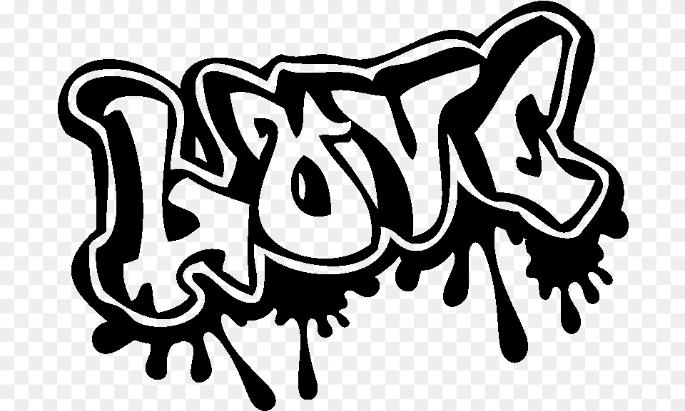 Graffitti Graffiti Love Sticker, Gray Free Transparent Png