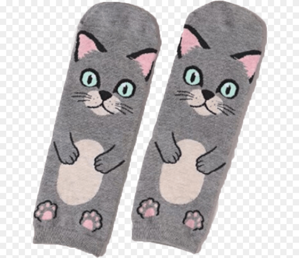 Transparent Gray Cat Sock, Home Decor, Rug, Baby, Clothing Free Png