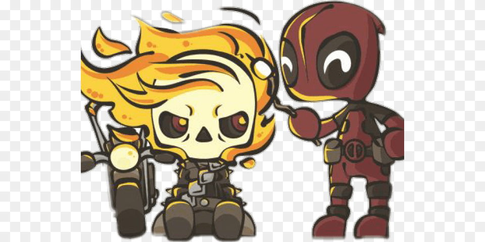 Transparent Great Dane Clipart Ghost Rider And Deadpool Cartoon, Robot, Baby, Person Free Png