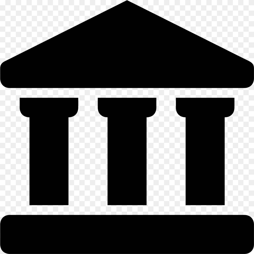 Transparent Greek Columns Clipart Bank Symbol, Gray Free Png Download