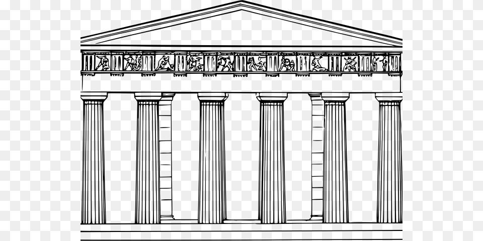 Transparent Greek Temple, Gray Free Png Download
