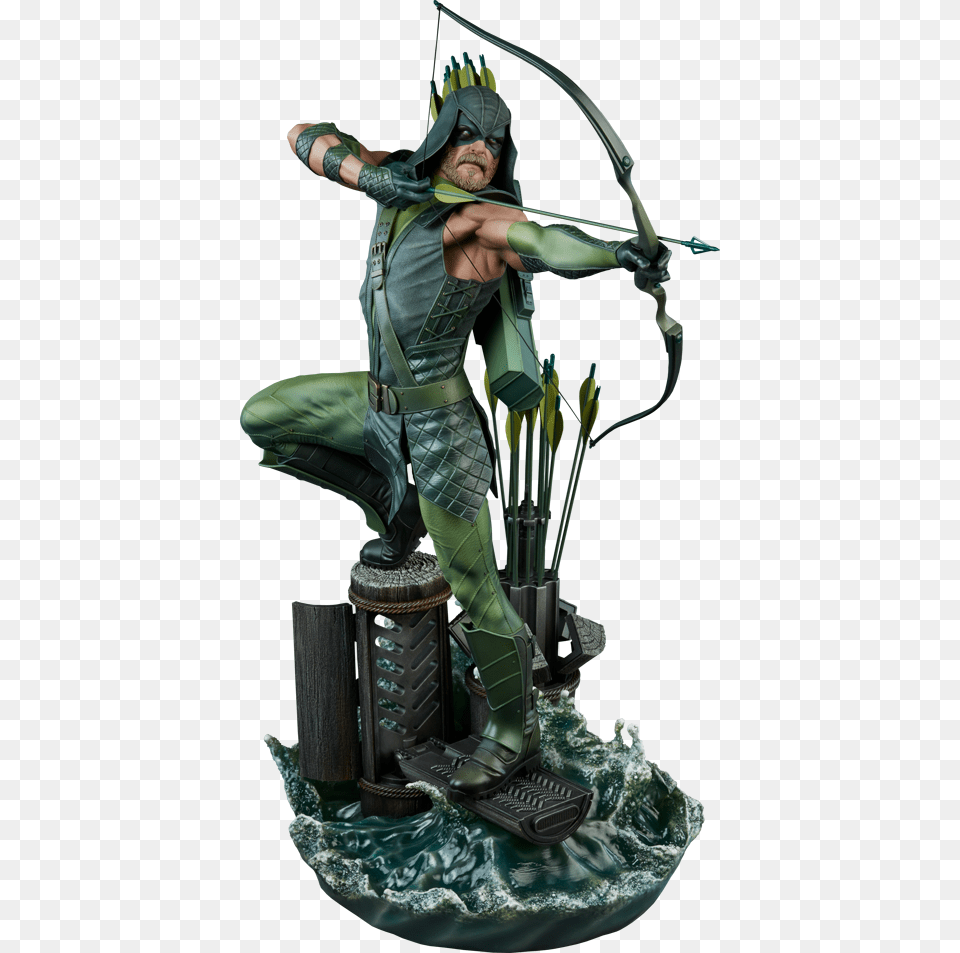 Transparent Green Arrow Up Green Arrow Statue Sideshow, Weapon, Archer, Archery, Bow Png