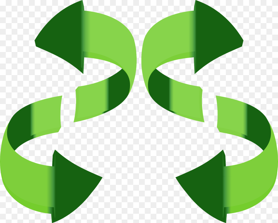 Transparent Green Curved Arrow Green Curve Arrows, Recycling Symbol, Symbol Free Png
