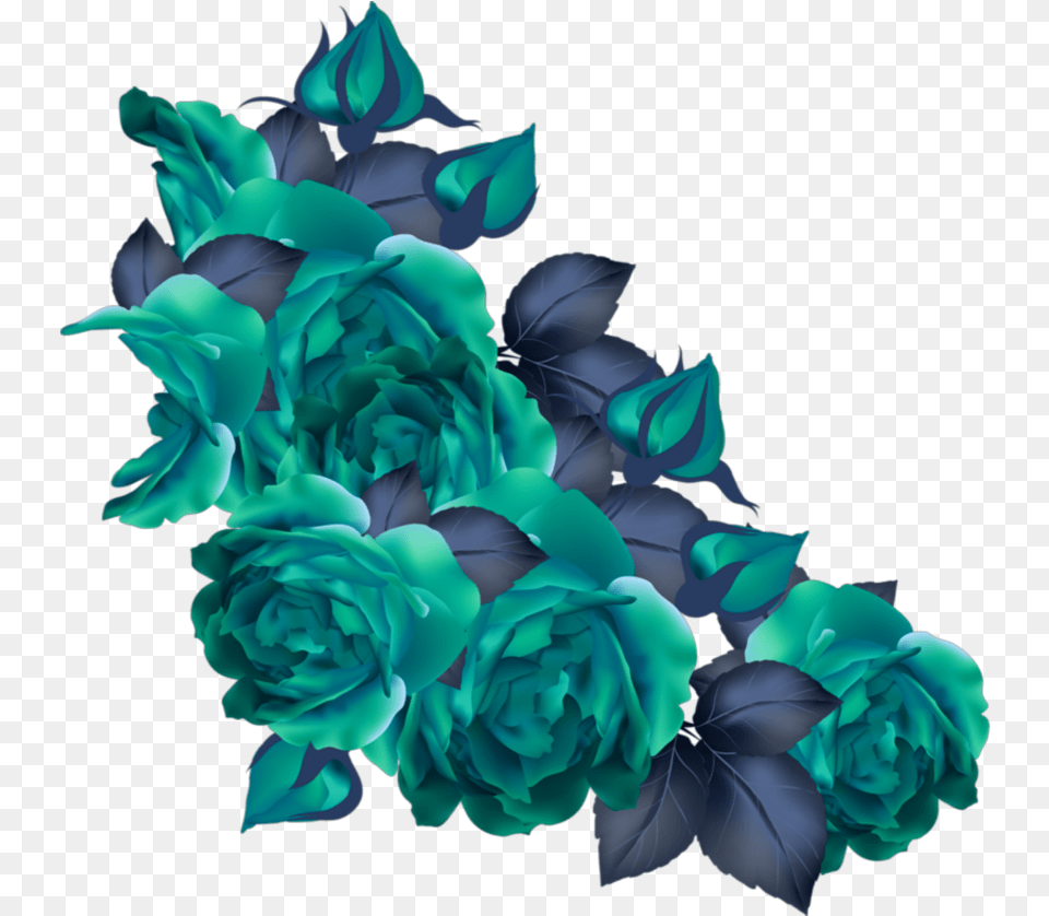 Green Flower Green Flowers Turquoise, Rose, Plant, Pattern Free Transparent Png