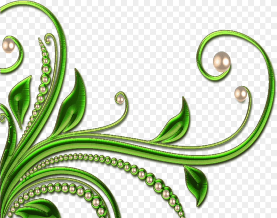 Transparent Green Swirl Clipart Leaves For Design, Accessories, Art, Floral Design, Graphics Png Image