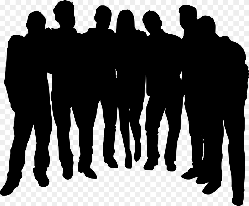 Transparent Group Of People Clipart Black And White People Silhouette Transparent Background, Gray Png
