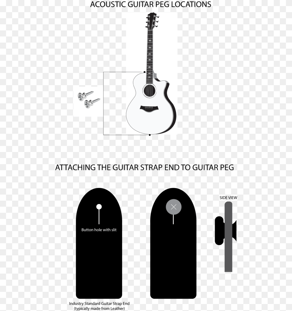 Transparent Guitar Put A Strap On Acoustic Guitar, Musical Instrument, Machine, Screw Png Image