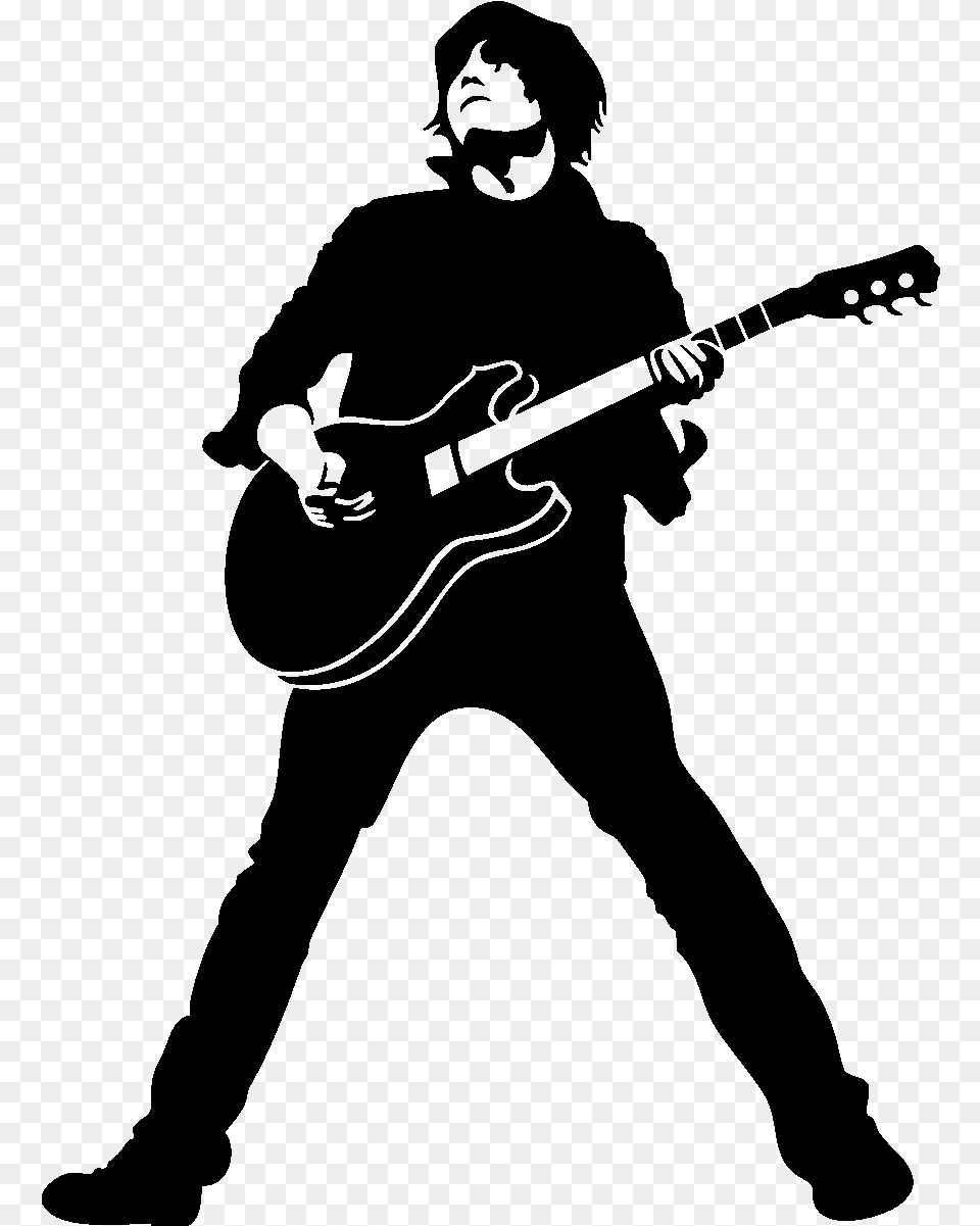 Guitar Silhouette Black Guitarist, Gray Free Transparent Png