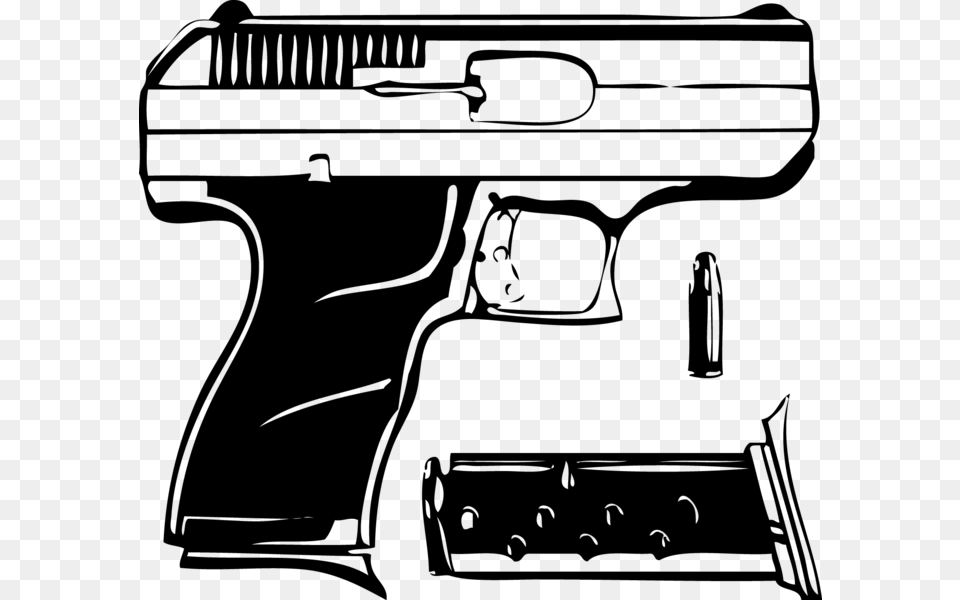 Transparent Gun Vector Handgun 9mm Art Vector, Gray Png Image