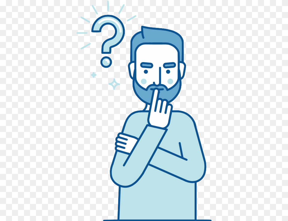 Transparent Guy Thinking Illustration Question Mark Idea Icon, Art Png Image