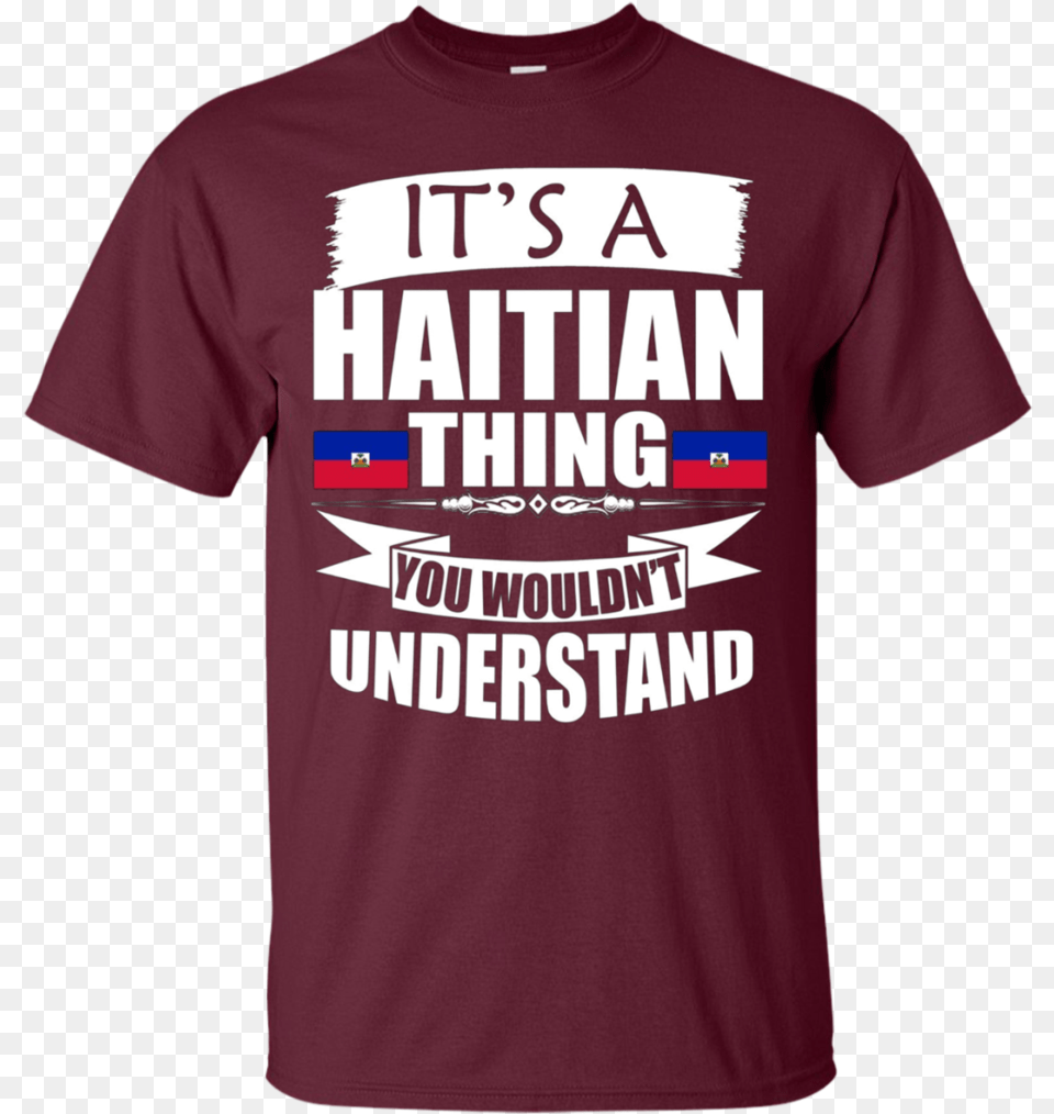 Transparent Haitian Flag Active Shirt, Clothing, T-shirt, Maroon Png Image