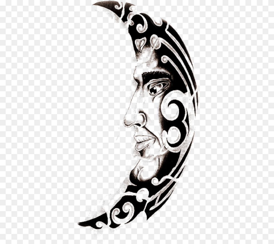 Transparent Half Moon Clipart Moon Man Tattoo, Electronics, Hardware, Adult, Wedding Png