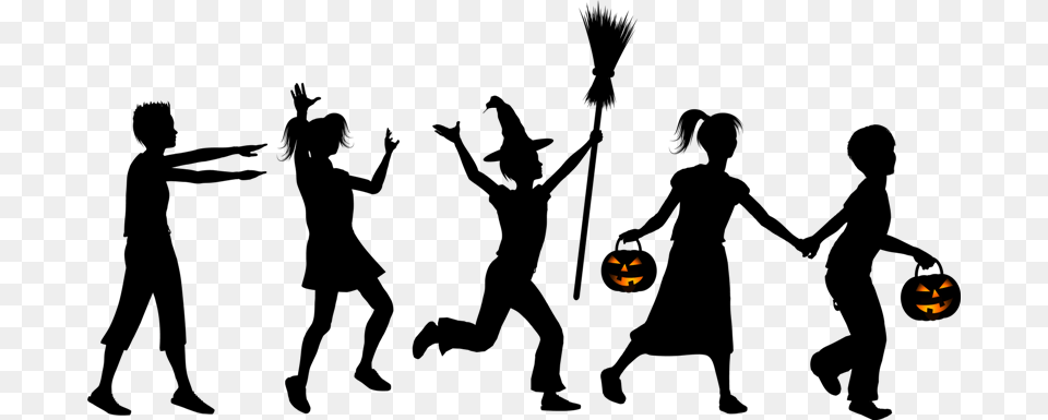 Transparent Halloween Silhouette Trick Or Treat Safety Tips 2019 Free Png Download