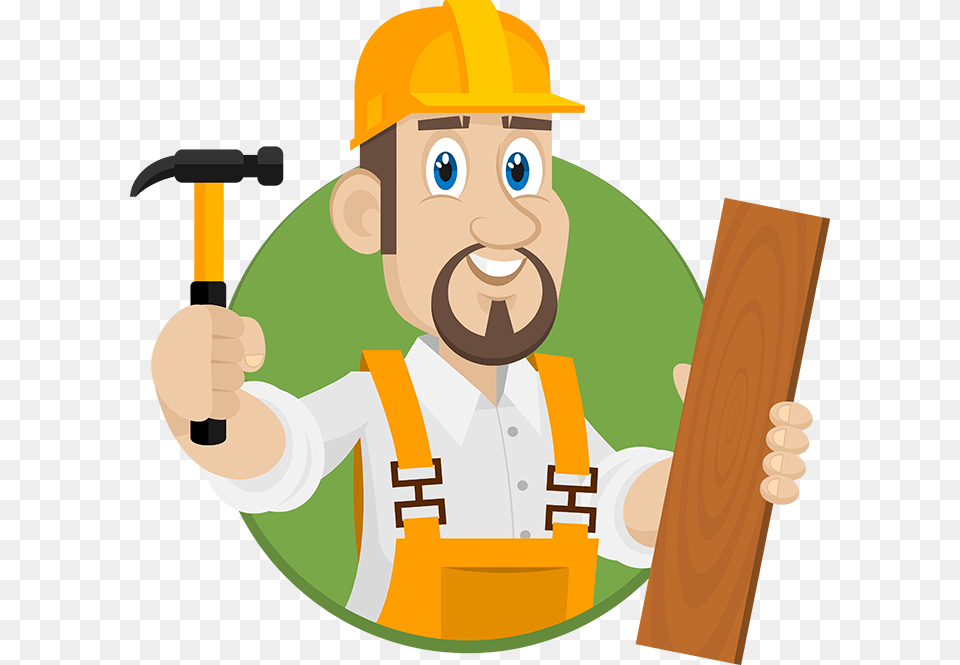 Transparent Hammer Vector Construction Worker Cartoon, Baby, Person, Face, Head Free Png Download