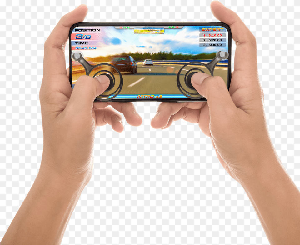 Transparent Hand Cell Phone Gaming Hand Phone, Body Part, Finger, Person, Transportation Png