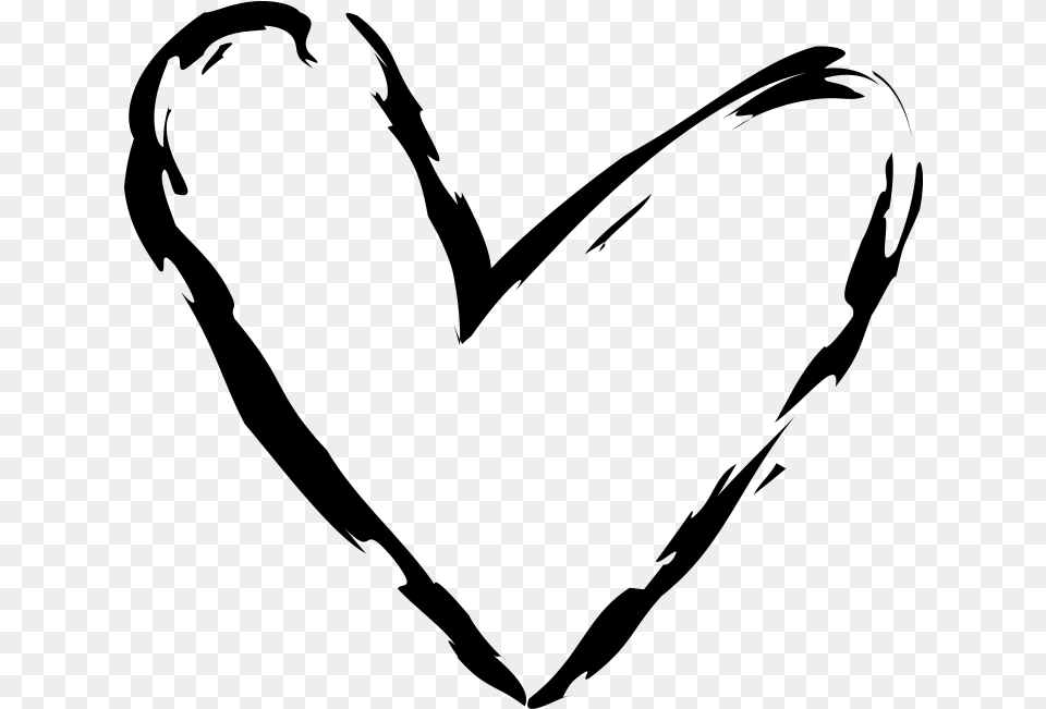 Transparent Hand Drawing Hand Drawn Heart, Gray Png Image