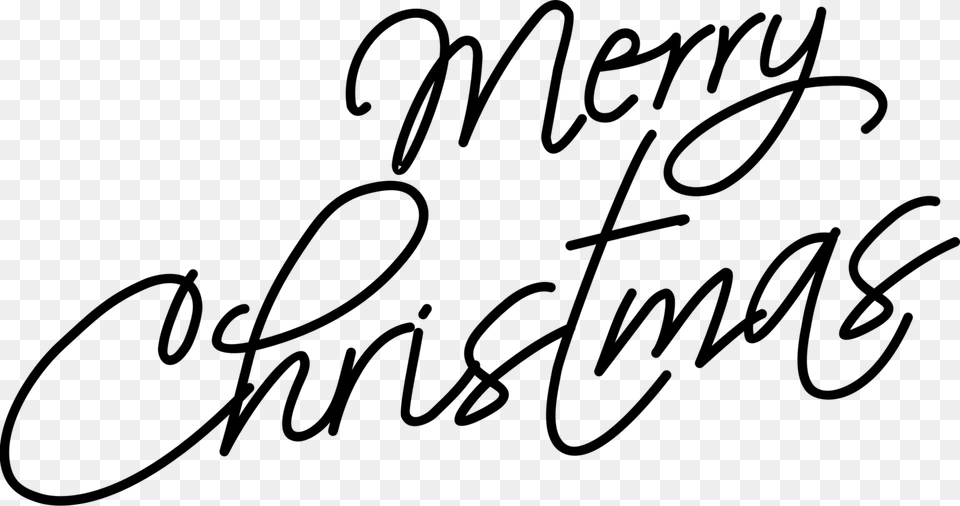 Hand Drawn Line Merry Christmas Black Silhouette, Gray Free Transparent Png