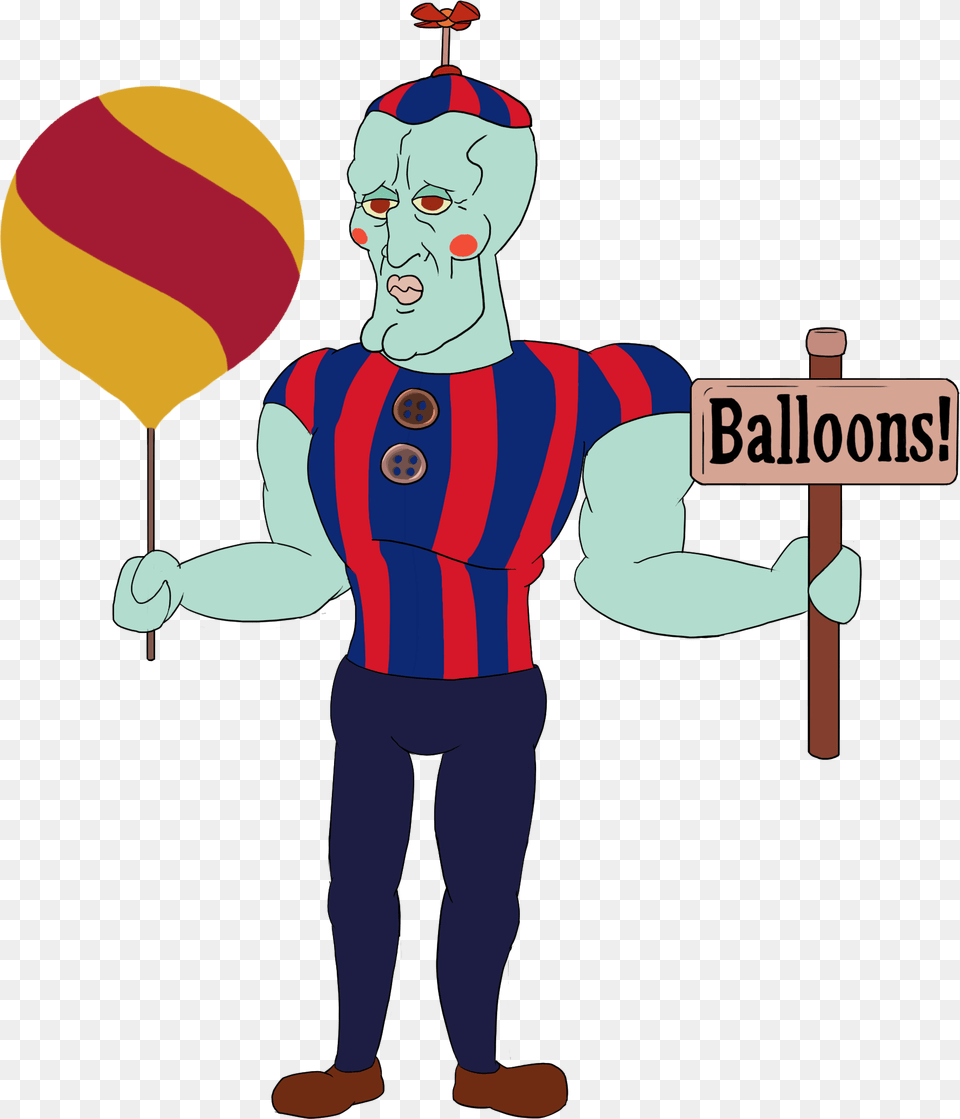 Transparent Handsome Squidward Handsome Balloon Boy, Baby, Person, Face, Head Png