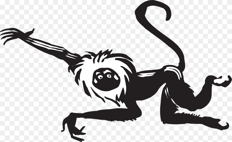 Transparent Hanging Monkey Tribal Monyet, Stencil, Animal, Kangaroo, Mammal Free Png Download