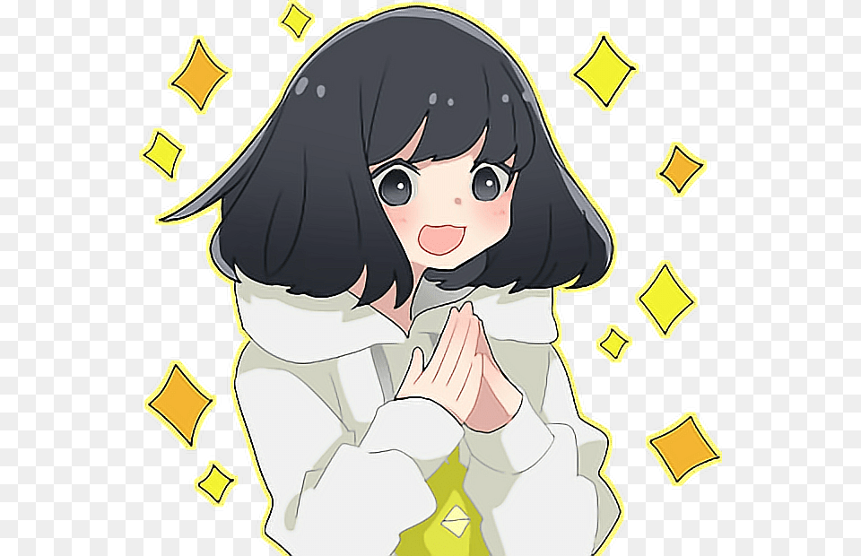 Transparent Happy Anime Girl Happy Anime, Book, Comics, Publication, Baby Png Image