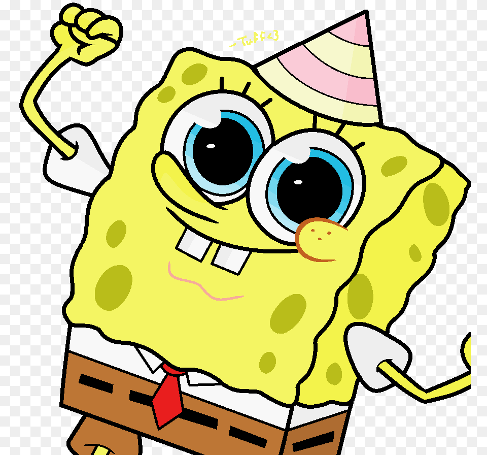Happy Bday Spongebob Happy Birthday, Clothing, Hat, Baby, Person Free Transparent Png