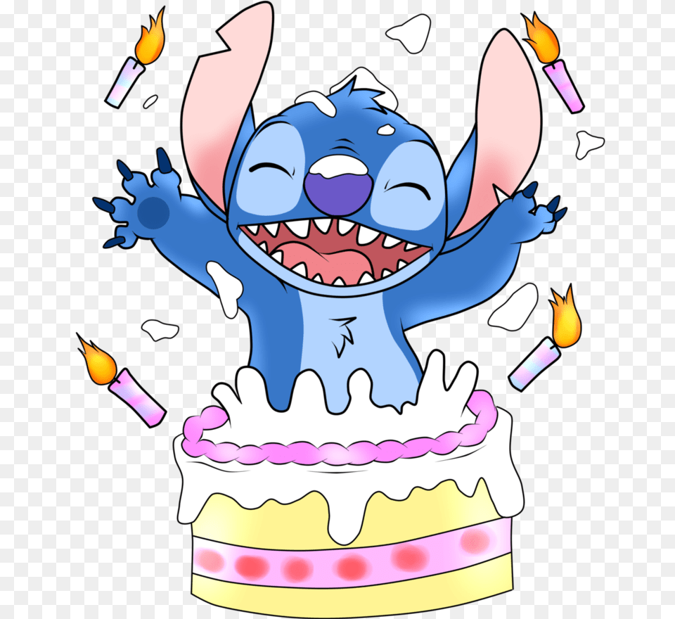 Transparent Happy Birthday Beach Clipart Stitch Birthday, Birthday Cake, Cake, Cream, Dessert Png Image