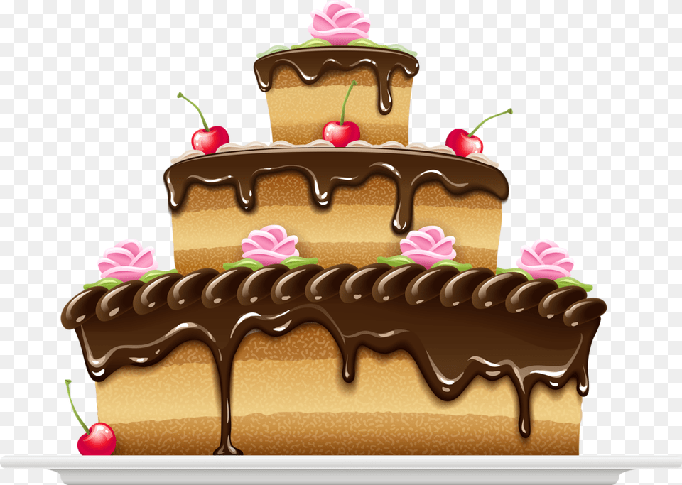 Transparent Happy Birthday Cake Clipart Transparent Transparent Background Cake, Birthday Cake, Cream, Dessert, Food Png