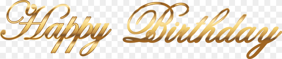 Transparent Happy Birthday Happy Birthday In Gold, Text, Calligraphy, Handwriting Png