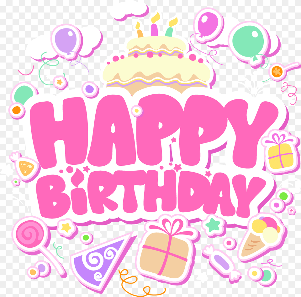 Transparent Happy Birthday Pink, People, Person, Birthday Cake, Cake Png Image