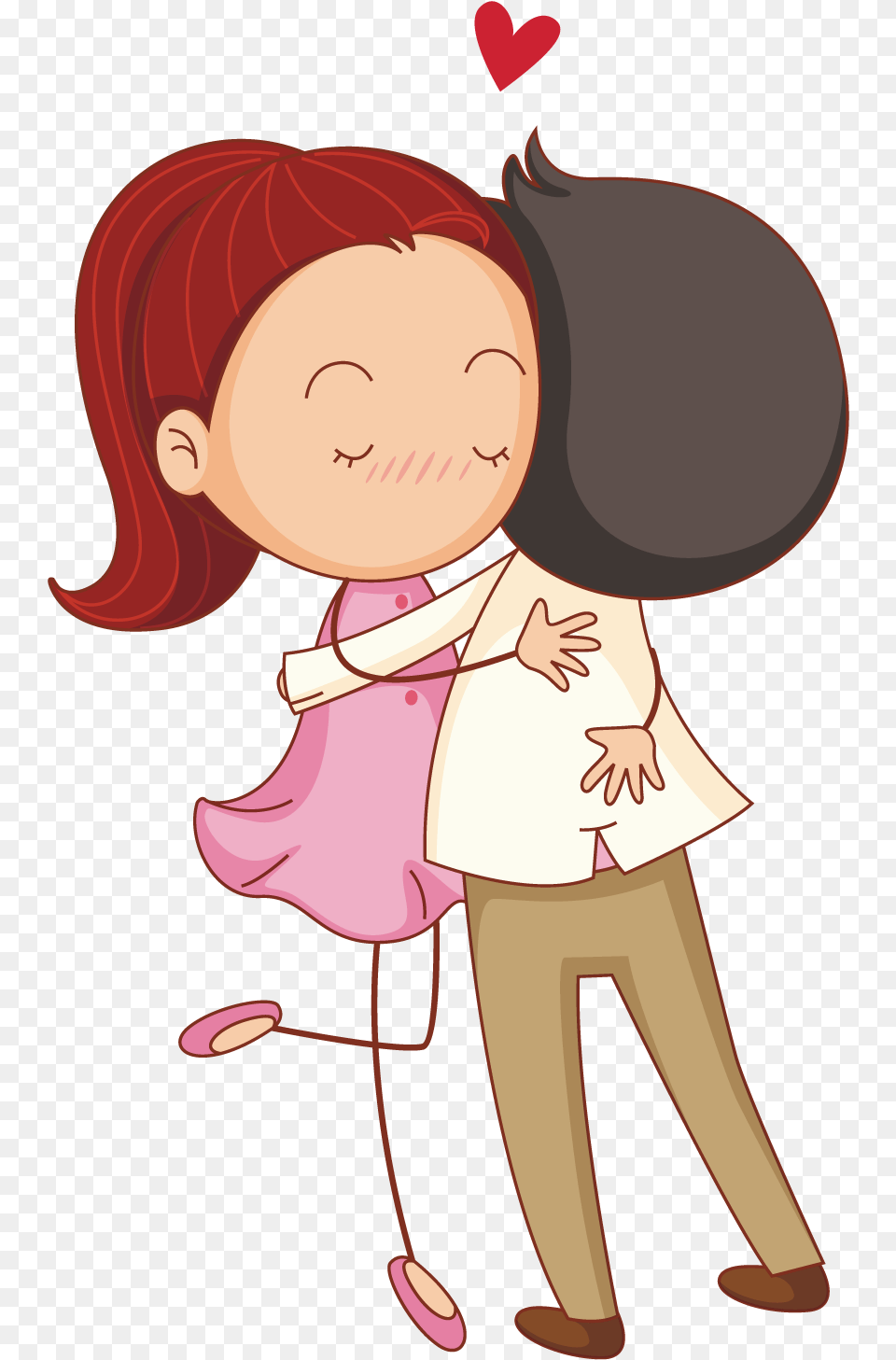 Transparent Happy Couple Clipart Hug Cartoon, Person, Face, Head, Book Png