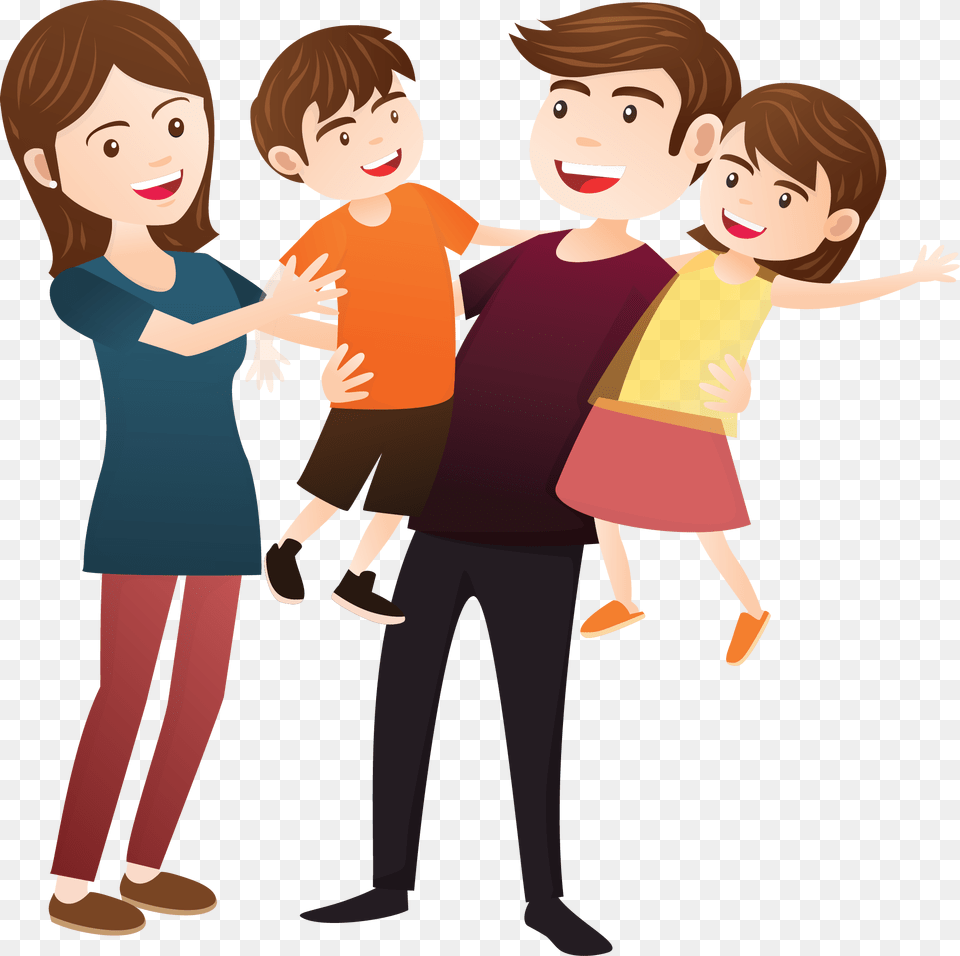 Happy Family Clipart Family Clip Art, Clothing, Pants, Adult, Shoe Free Transparent Png