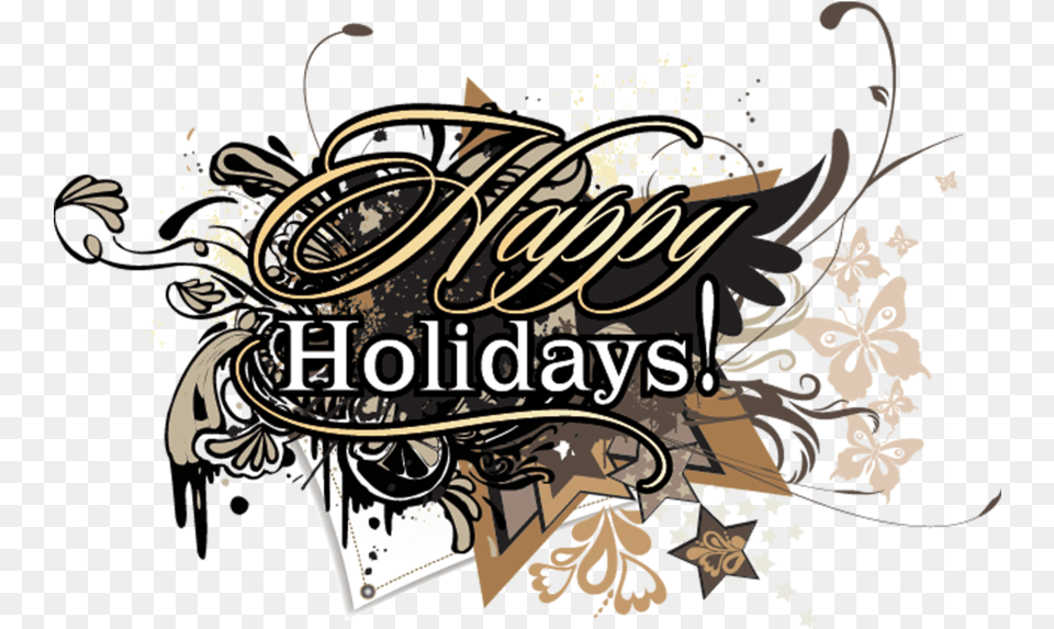 Transparent Happy Holidays Text, Art, Graphics, Book, Publication Free Png Download