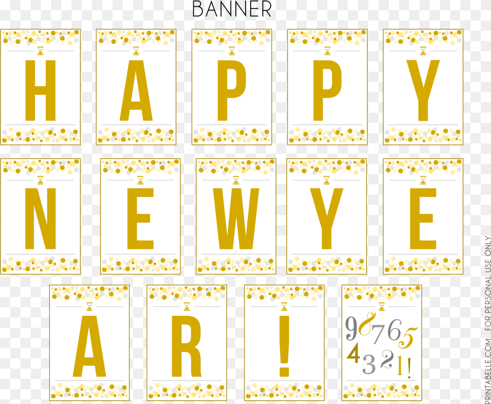 Transparent Happy New Year Banner New Year Printables, Text, Number, Symbol, Scoreboard Free Png Download