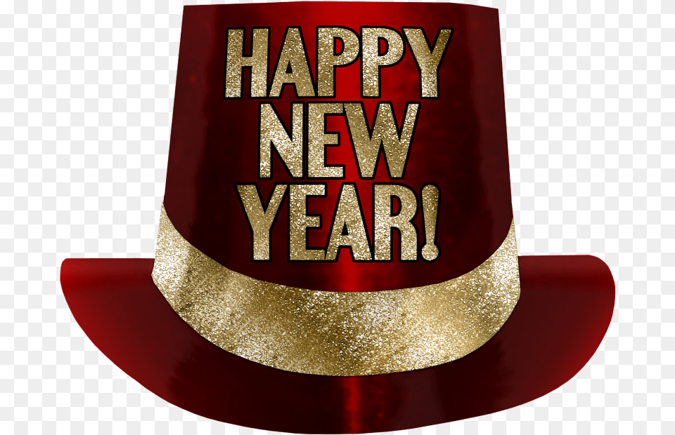 Transparent Happy New Year Hat Happy New Year 2012 Cards, Clothing, Birthday Cake, Cake, Cream Free Png Download