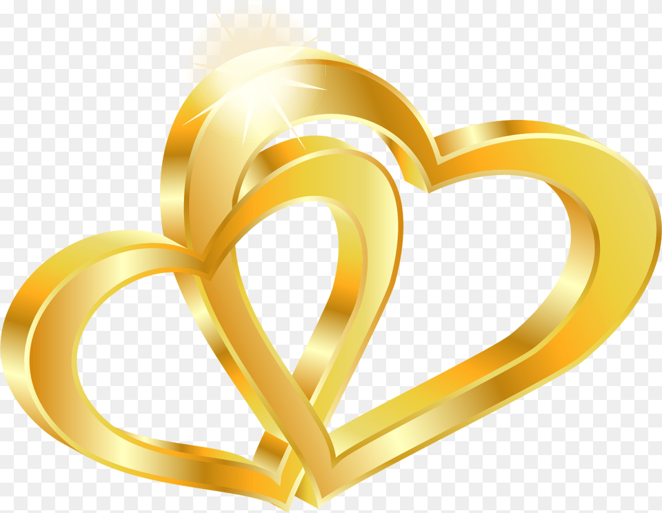 Happy Wedding, Gold, Heart Free Transparent Png