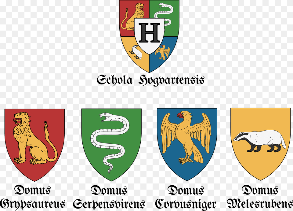 Transparent Harry Potter Hogwarts Heraldry, Armor, Logo, Animal, Mammal Free Png Download