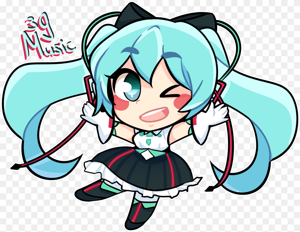 Transparent Hatsune Miku Chibi Hatsune Miku Chibi Art, Book, Comics, Publication, Baby Png