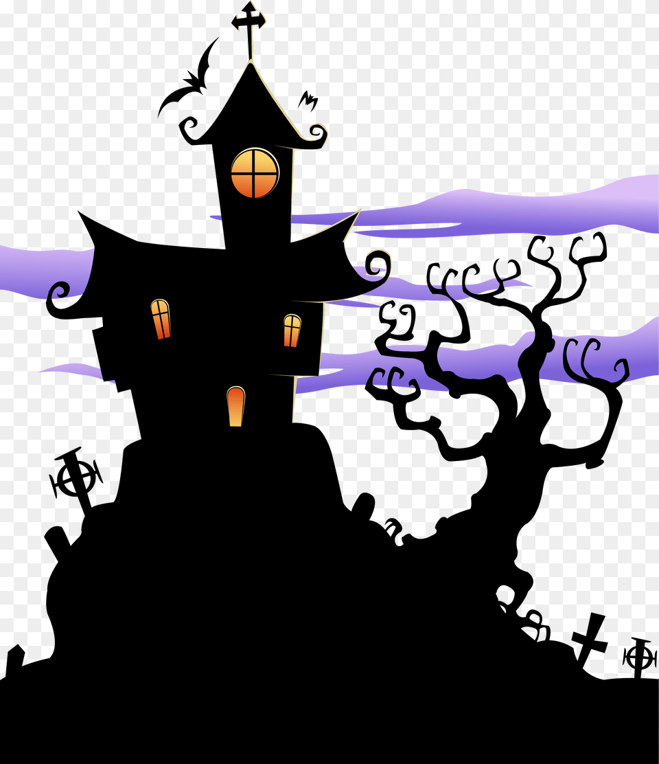 Haunted House Clipart Background Haunted House Clipart, Silhouette Free Transparent Png