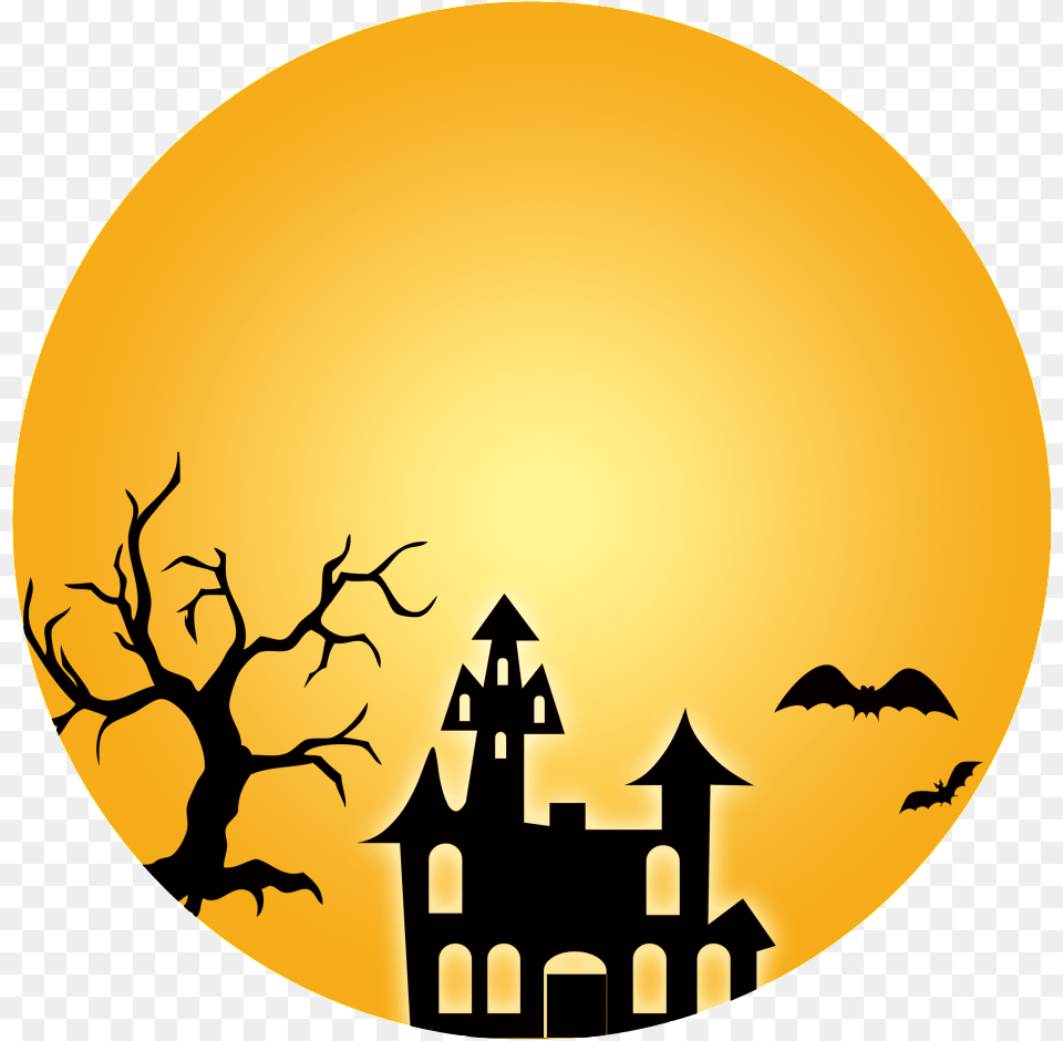 Transparent Haunted House Spooky Tree Coloring Page, Nature, Outdoors, Sky, Silhouette Free Png Download