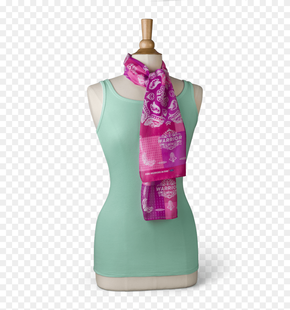 Transparent Head Bandana Ford Warriors In Pink 2018 Scarf, Clothing, Adult, Female, Person Png