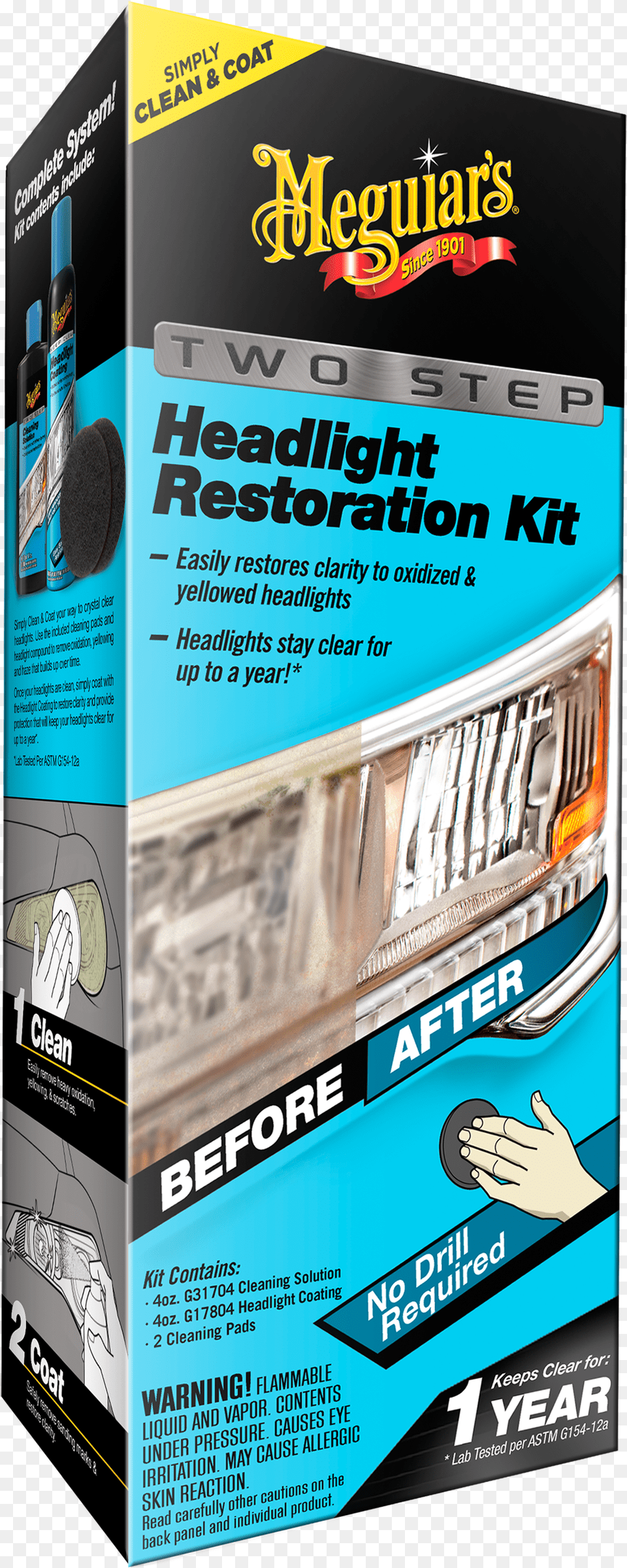 Transparent Headlights Meguiar39s Two Step Headlight Restoration Kit, Advertisement, Poster, Person Free Png