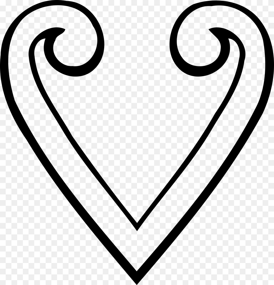 Transparent Heart Drawing Line Art, Gray Free Png Download
