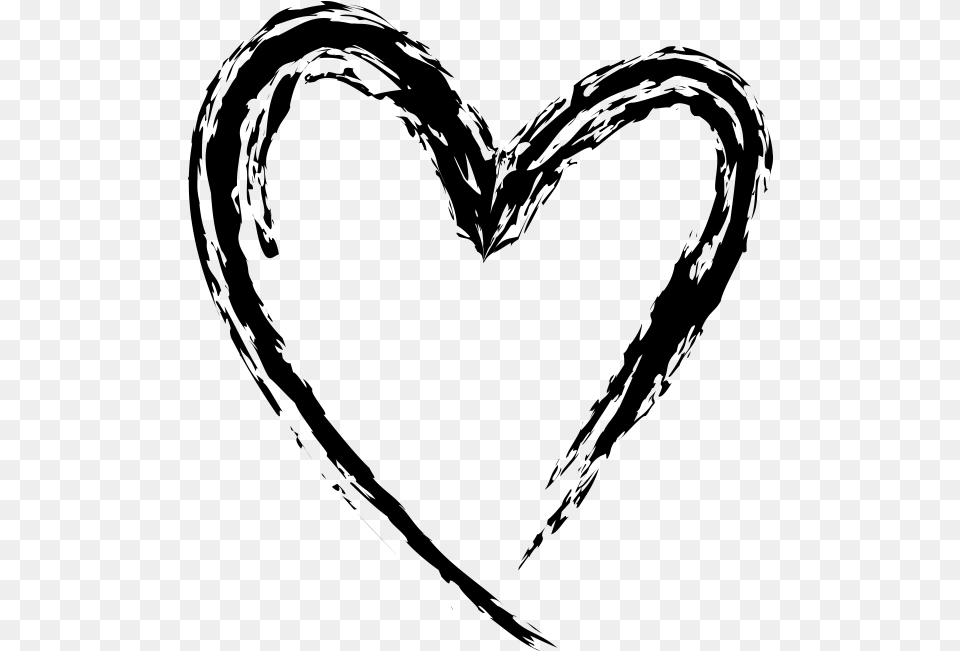 Heart Organ Hand Drawn Heart, Gray Free Transparent Png